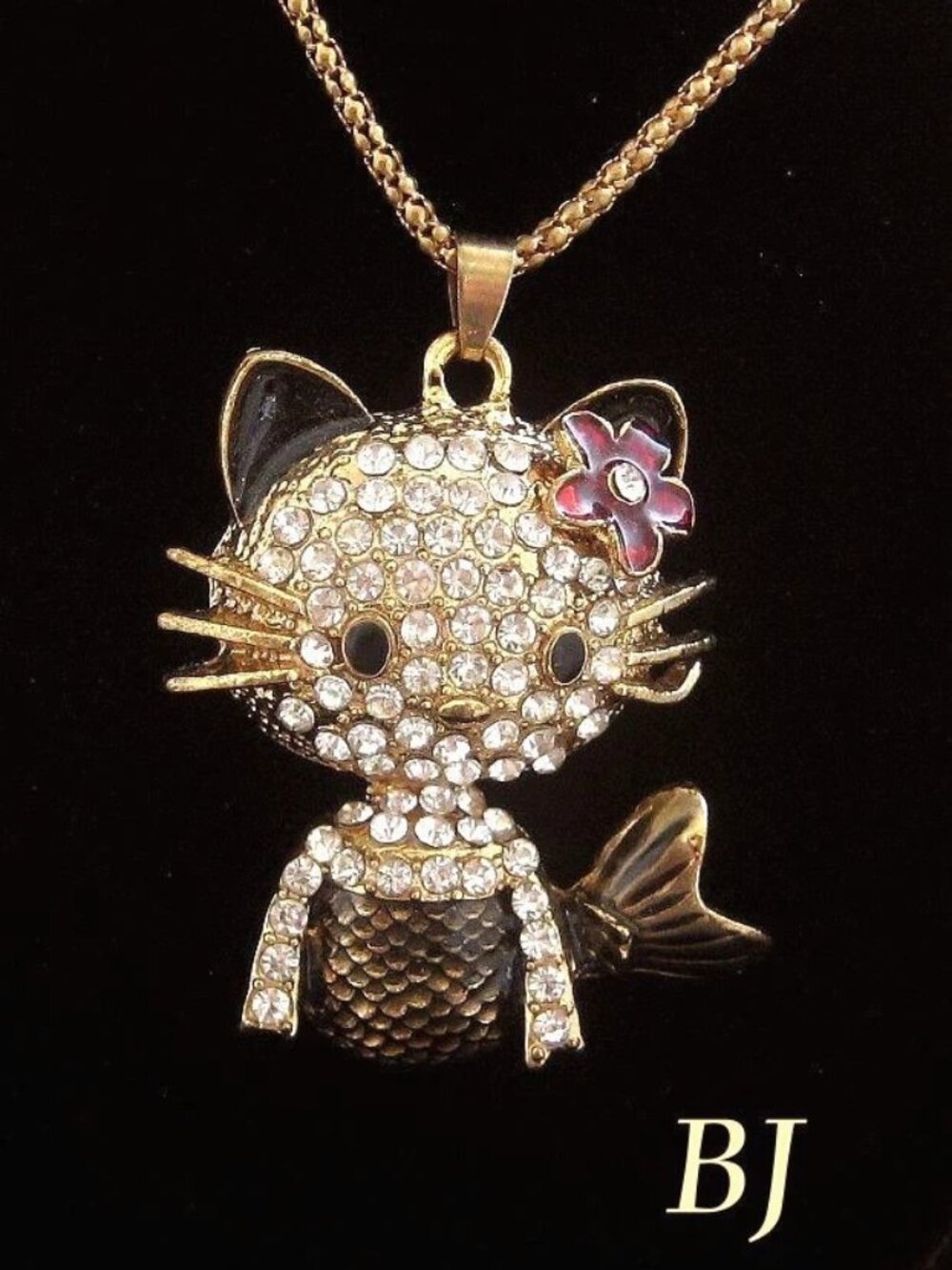 BETSEY JOHNSON Hello Kitty Kat Mermaid pendant Necklace